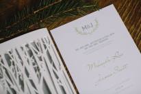 wedding reception programs trees woodsy